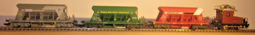 HO, HAG #131 & LILIPUT #12246 34, 64,84 - Convoglio Trasporto Ghiaia della SBB | Zustand: Usato