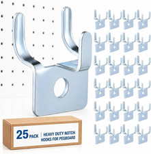 Tandefio 25 Pcs Pegboard Hooks, Picture Hangers for 1/8 1/4 In, Silver