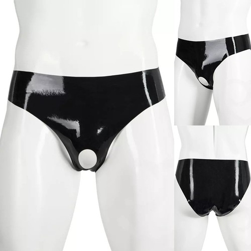 High Quality 1*Underwear Panties Black Thong Panties Wet Look Open Lingerie - Picture 3 of 36