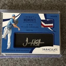2020 Panini Immaculate /25 Jonathan Hernandez RPA TEXAS RANGERS Debut Moments