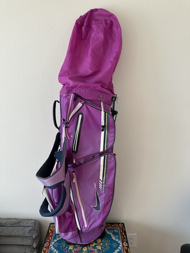 Nike Xtreme Sport IV Purple Stand Carry Golf Bag 8-Way Dual Strap W/ RAIN COVER - Picture 6 of 8