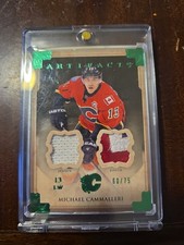 Michael Cammalleri /75 Dual Patch 3 Color Green SSP Flames 2013-14 UD Artifacts