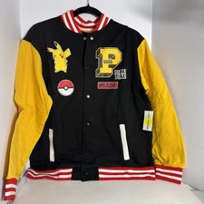 Pokemon Pikachu Varsity Jacket · Black/Yellow · Large (14-16)