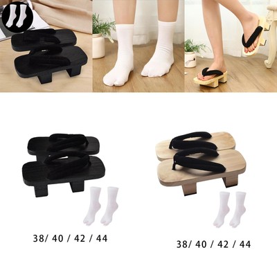 Casual Japanische Holz Clogs mit Hausschuhen Socken Tabi für Reisen