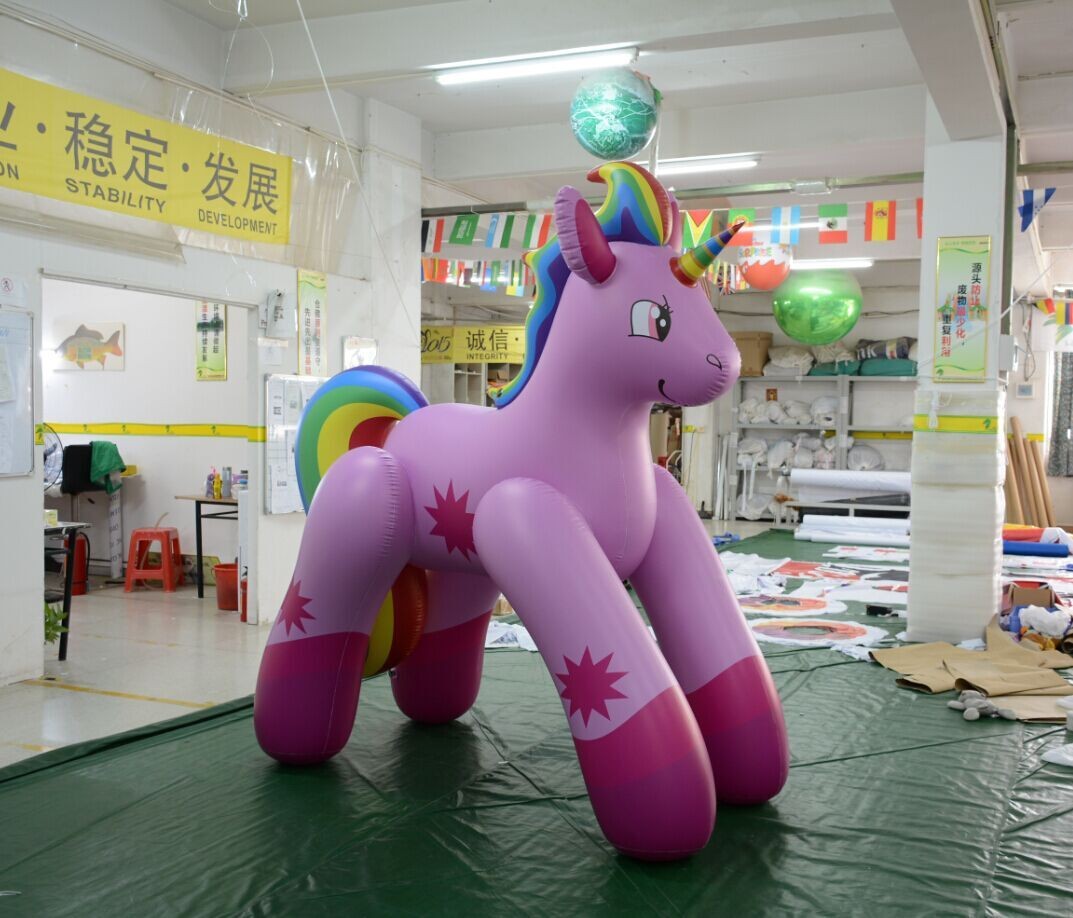 Arco Iris Caballo Dibujos Animados Juguete Inflable Sala Fiesta Jardín Decoración 2m Altura