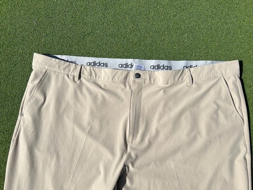 Adidas Men’s Pleated Performance Golf Pants Khaki 52 Waist 37 Length UNHEMMED - Picture 8 of 13