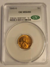 1945-D Wheat Penny, CAC MS64RD