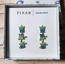 Baublebar x Disney Pixar Toy Story Alien Dangle Drop Enamel Gold Earrings New
