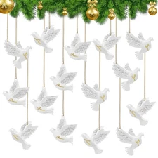 24 Pieces Christmas Dove Ornaments Friendship Dove Hanging Ornament Set Peace...