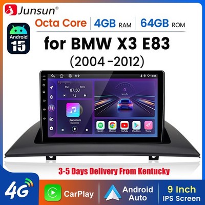 For BMW X3 E83 2004-2012 4+64G CarPlay Android 15 Car Stereo Radio GPS Navi WIFI