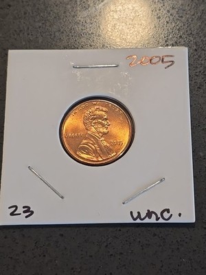 2005 P Gem Bu Full Red Lincoln Memorial Penny Cent In A 2x2 Holder
