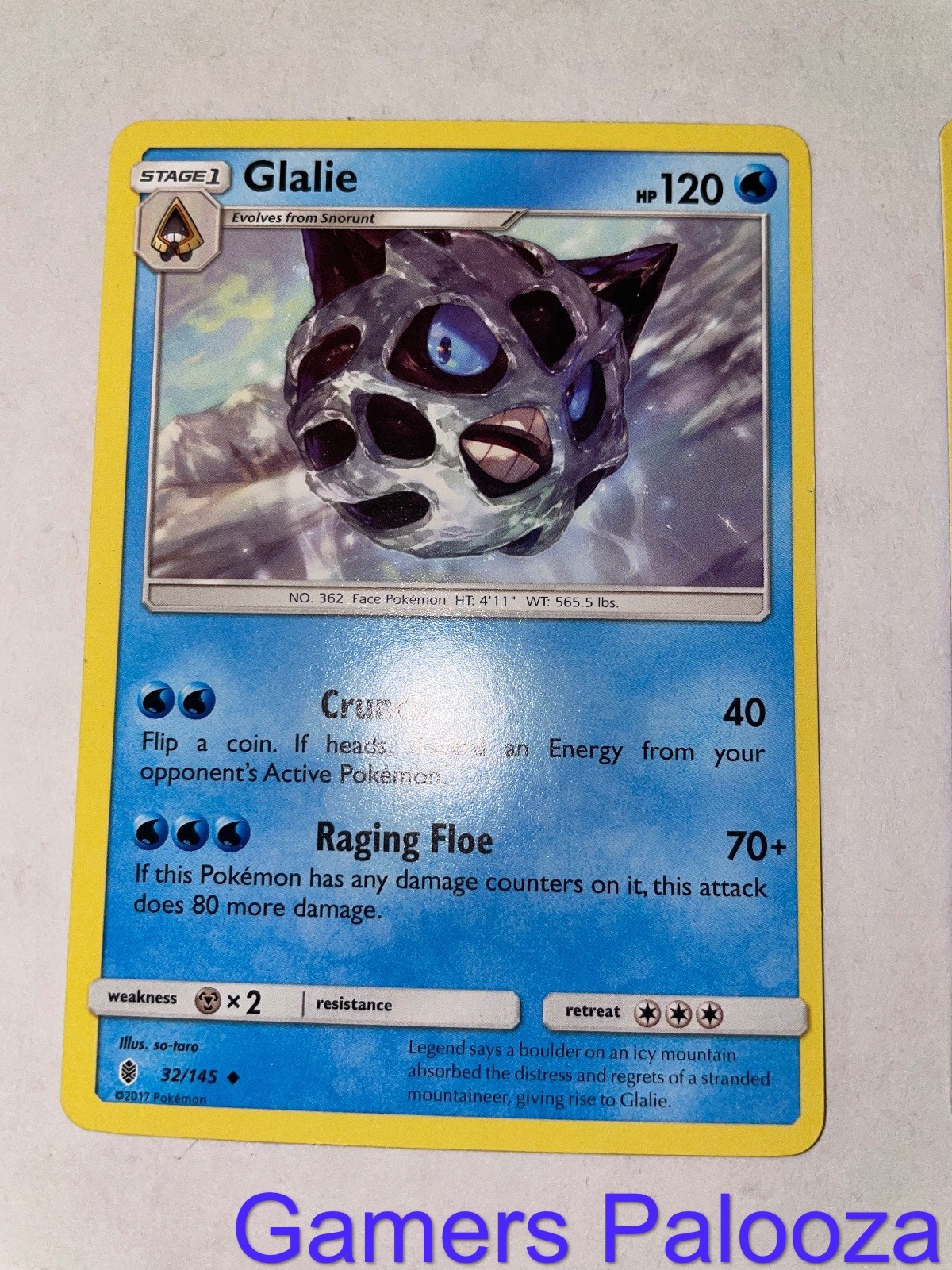Glalie 32/145 Uncommon Guardians Rising Pokemon Near Mint