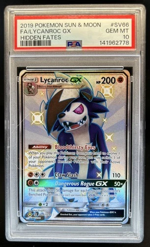 2019 Pokemon SM Hidden Fates Lycanroc GX Shiny Vault #SV66/SV94 PSA 10 GEM MINT