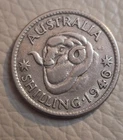 1946 AUSTRALIAN shilling, Silver, Fine Condition. Nice Collector.