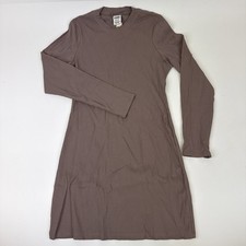 VS PINK Women’s Shirt Dress Long Sleeve Stretch Round Neck Light Mocca Size XL