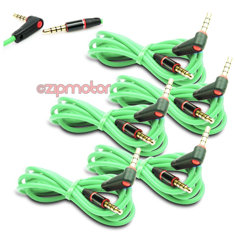 5X 4FT 3.5MM AUX L M/M AUDIO CABLE CORD GREEN FOR LG OPTIMUS G2 HTC ONE MOTO X G