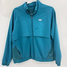 FIGS Scrubs Full Zip Jacket Size L Womens Teal Mesh Liner Zip Pockets W20SW1024