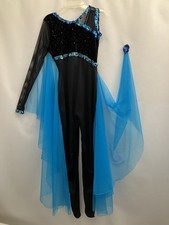 Unitard Butterfly Black And Blue Costume Jazz Lyrical Ballet