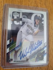 2021 Topps Chrome Rookie Autographs Mark Mathias RA-MAA Milwaukee Brewers