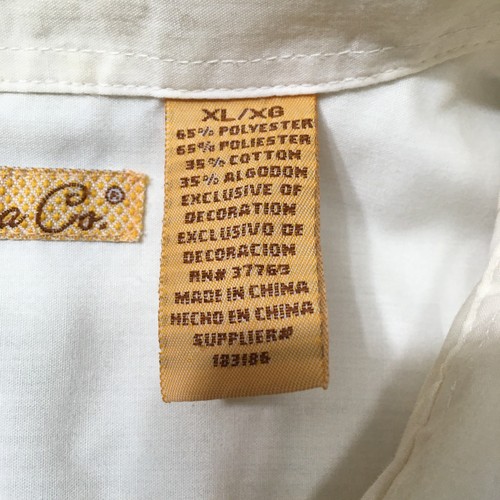 THE HAVANERA Co XL Button Down Short Sleeve Shirt CREAM BEIGE POCKETS - Picture 3 of 12