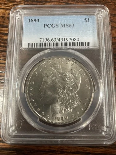 1890-P Morgan Silver Dollar PCGS MS63 (lot 012)