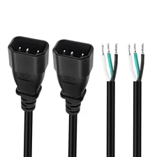 XMSJSIY C14 Pigtail Power Cable Replacement Power Cord Bare Wire IEC320 C14 M...