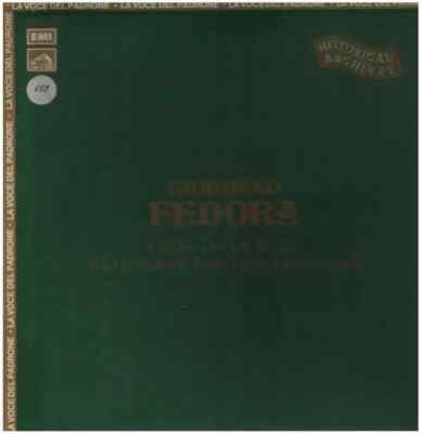 2xLP Umberto Giordano Fedora LINEN HARDCOVERBOX + BOOKLET NEAR MINT La Voce