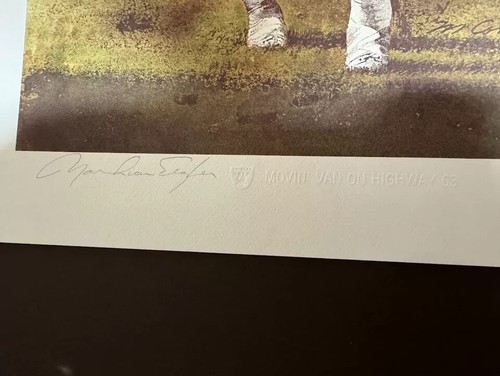 Gene Upshaw HOF Mark Van Eeghen Raiders Lithograph By Merv Corning - Picture 3 of 3