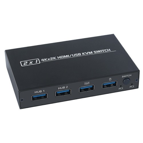 4K USB HDMI-compatible KVM Switch Box Video Display Switcher Splitter for 2 PC - Bild 2 von 7