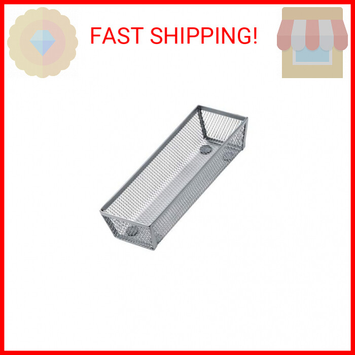 Steel Mesh Drawer Organizer 9L x 3W by Honey-Can-Do Silver Storage Solution