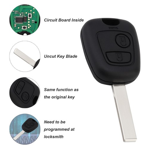 433MHz Remote Car Key ID46 Chip Fit for Citroen 73373067C / Fit for Peugeot 307 - Picture 4 of 11