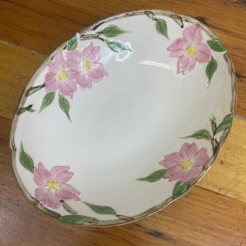 El Rancho Pre-Franciscan 1930s Hand Painted USA 11"Desert Rose Serving Dish Bowl - Picture 3 of 10