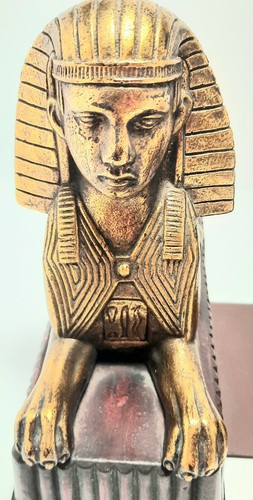 Vintage Borghese Gilt Sphinx Bookends - READ - Picture 10 of 12