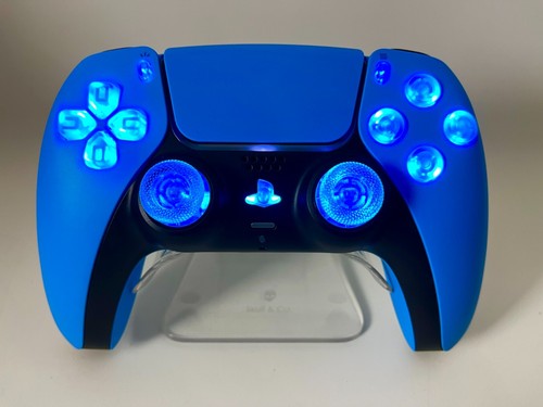 Starlight Blue Sony Dualsense PS5 Controller - with custom LED MOD - great gift! - Picture 7 of 9