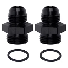 ORB-10 O-ring Boss AN10 10AN to AN8 8AN Male Adapter Fitting Black Pack of 2