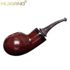 MUXIANG Smooth Tomato Pipe Briar Wooden Small Tobacco Pipe Ebonite Stem Gift Box