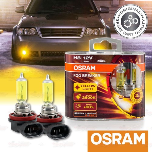 2x H8 708 OSRAM Fog Breaker DuoBox YELLOW Spot Bulbs 2600K Lamps 62212FBR-HCB - Picture 9 of 10