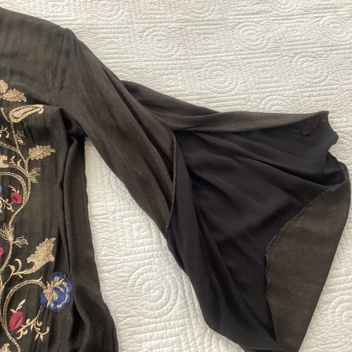 Limelight Embroidered Open Front Kimono Top Women's Size L Black Floral boho Shi - Picture 14 of 19