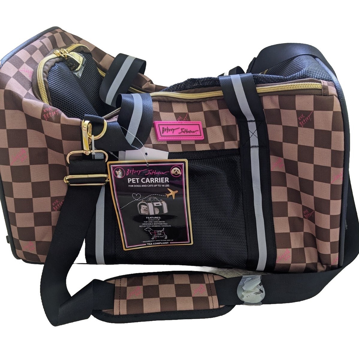 Betsey Johnson Pet Dog Cat Puppy Carrier 16 Lbs capacity TSA