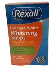 Rexall Ultimate White Whitening Strips Professional Strength 14 Strips EXP 08/25