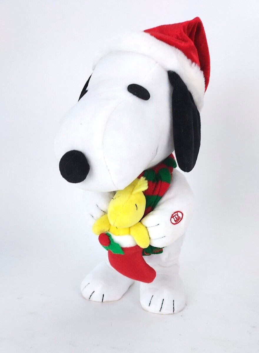 Gemmy Peanuts Side Stepper Christmas Santa Snoopy/Woodstock