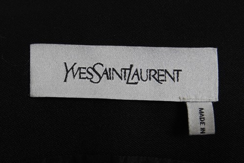 Yves Saint Laurent Mini Dress Black Wool Short Sleeve Party Bodycon Wrap Size M - Picture 5 of 7