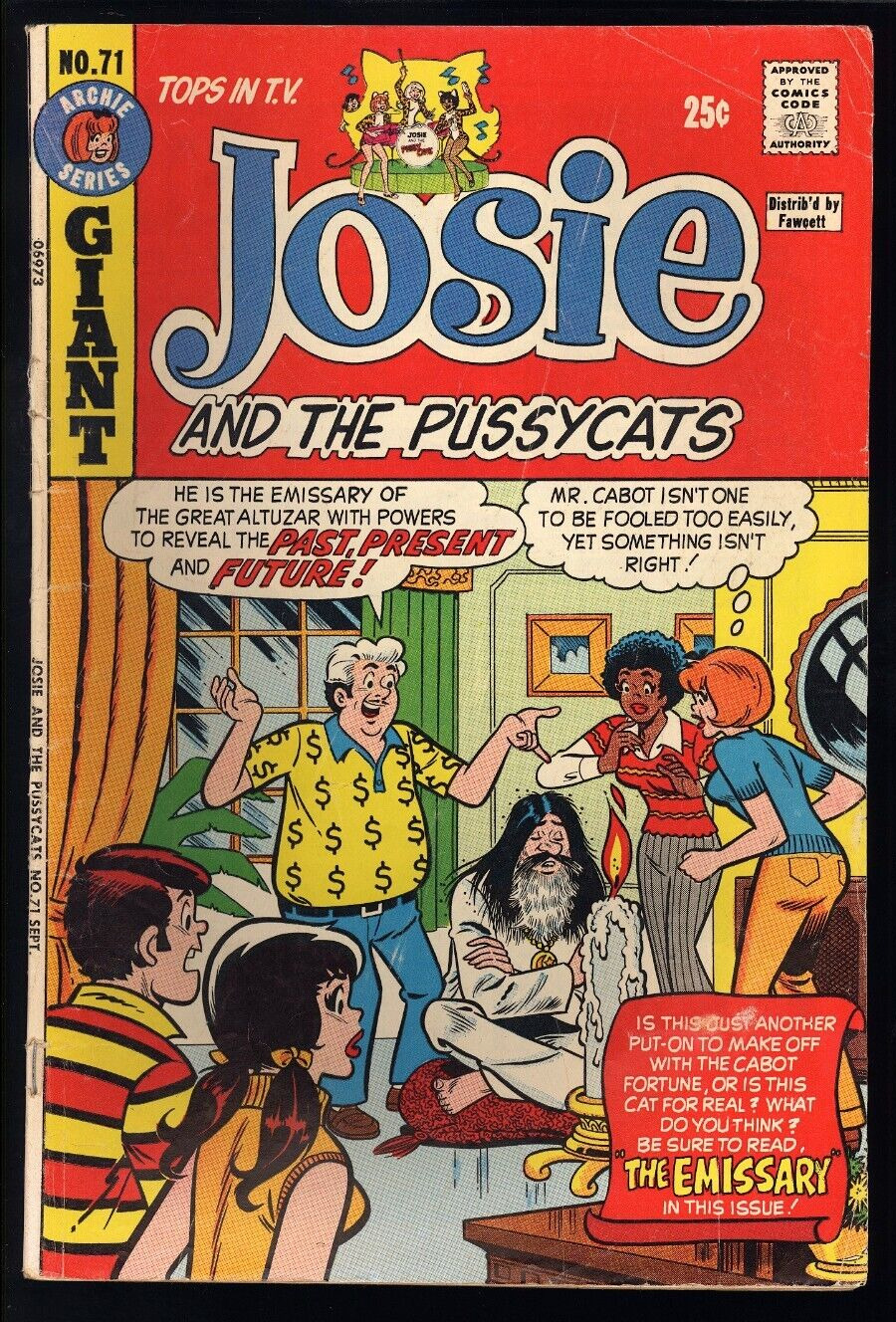 Josie and the Pussycats #71 Marvel 1973 (VG/FN) Stan Goldberg Cover! L@@K!