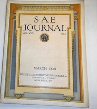 S.A.E  Journal  Society Of Automobile Engineers March 1929  Vol.XXV   100614lm-e