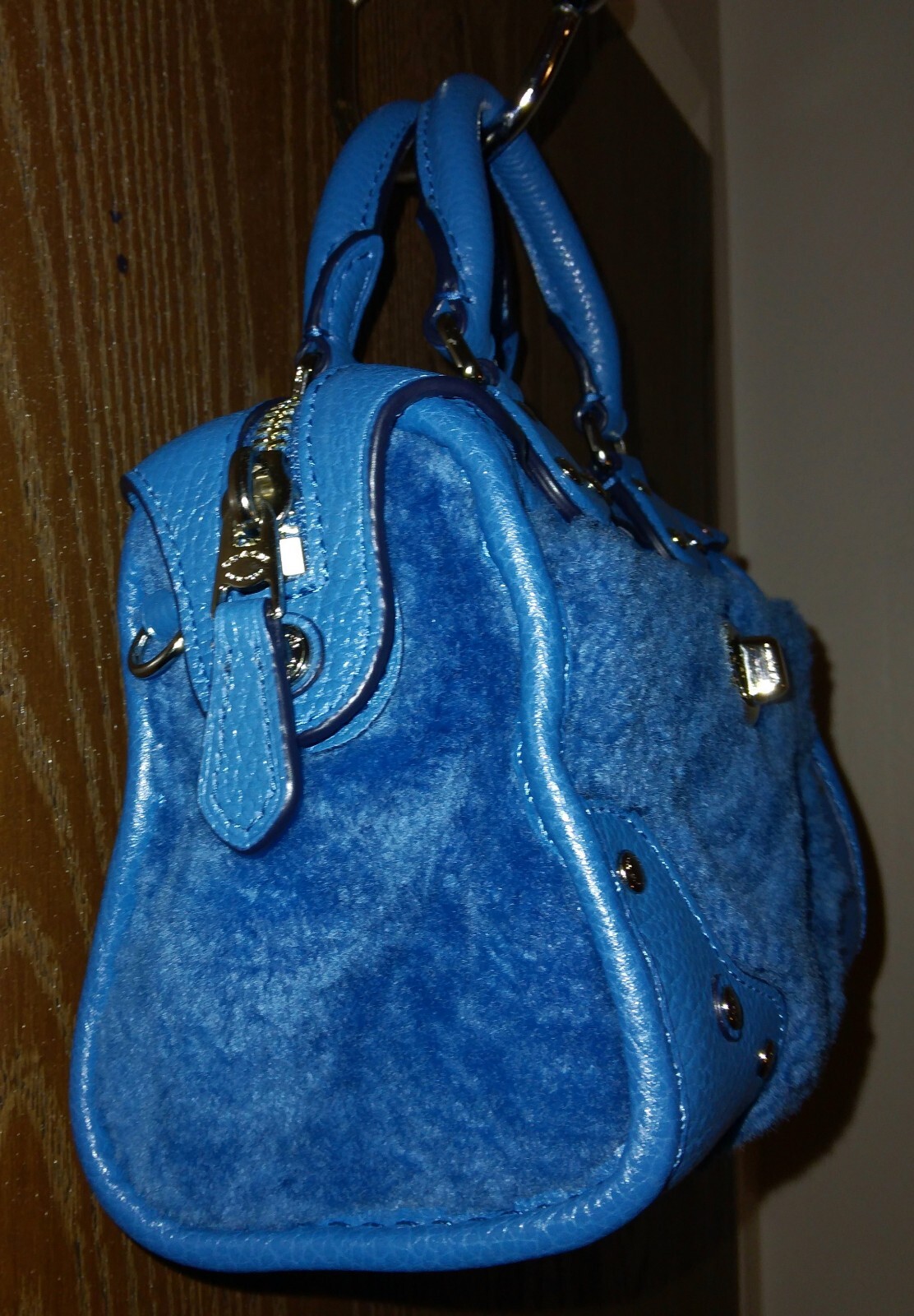 COACH Rhyder 18 Shearling Peacock Leather Silver Mini… Gem