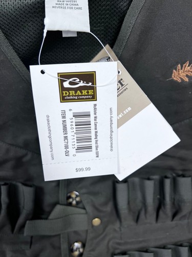 DRAKE WATERFOWL MCALISTER WAX CANVAS WADING VEST - HUNTING VEST - New NWT - Picture 6 of 8