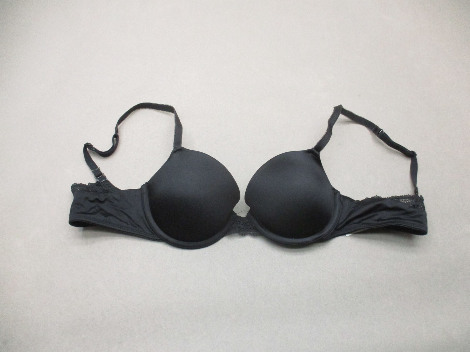 34A AUDEN Womens Black Lace Lined Underwire Back Closure Adjustable