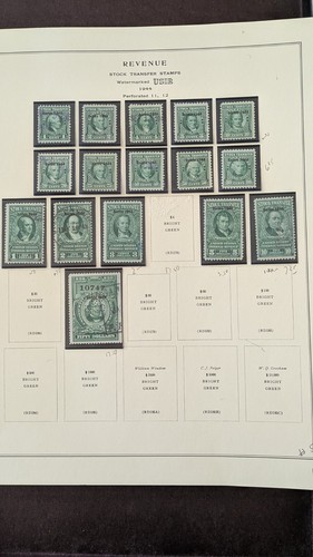 U.S. Revenue Stamps, Stock Transfer issues for 1944 mint and used