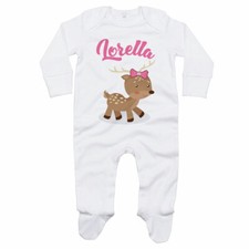 Tutina neonata personalizzata con nome baby cerbiatto