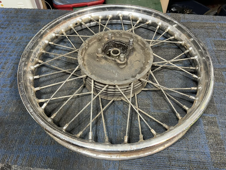 BSA A7 A10 Rear 19" Wheel Rim Hub Full Width 7" Brake Drum W.M. 3.19 Jones - Image 2 of 4